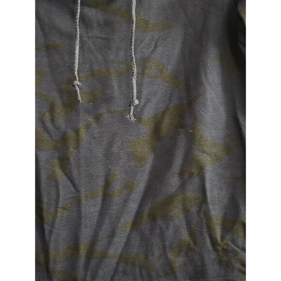 Cotton Emporium Size XS Blue & Black Camo Hooded Pullover Long Sleeve Shirt - Picture 3 of 9